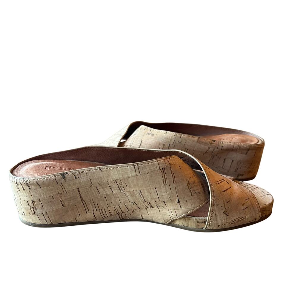 Gentle Souls Giselle X Brand Slides Size 7 Tan Brown Cork Wedge Open Toe Shoes - Picture 2 of 8